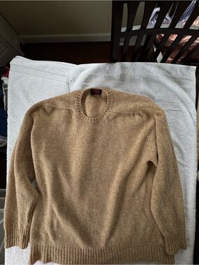 O’Connell’s Men’s Shetland Wool Sweater, Heathered Oat, Size 54
